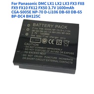 For Panasonic DMC LX1 LX2 LX3 FX3 FX8 FX9 FX10 FX12 FX50 3.7V 1600mAh CGA-S005E NP-70 D-Li106 DB-60 
