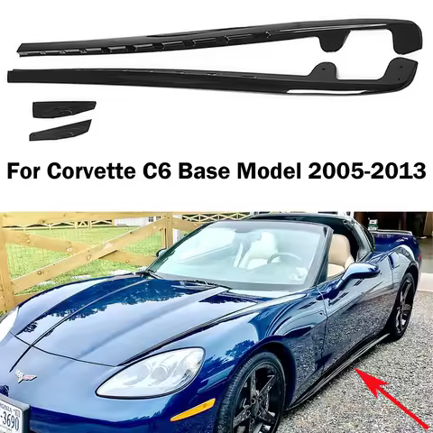 Side Skirts Extension&Mud Flaps Fender Rocker Panel For 2005-2013 Corvette C6 ZR1 style Base Model B