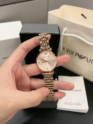 Armani 阿瑪尼滿天星玫瑰金女裝手錶