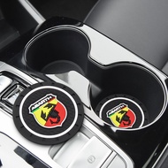 Abarth Car Coaster Water Cup Slot Mat Car Logo Silicone Trim for Abarth 500 500L 595 1100 Stilo Duca