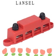 LANSEL1 M10 Studs Bus Bar, M10 3/8 Red/Black 4 Position Bus Bar, Screw Terminals 48VDC 250A 4 Positi