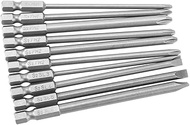 10pcs S2 Steel Cross Head PH1 PH2 Slot Screwdriver Bits Set 1/4inch Hex Shank 100mm Screwdriver Bit
