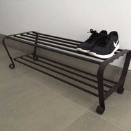 HITAM Port Iron Shoe Rack measuring 90x34x28cm black