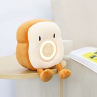 led light night light Plush Toast Alarm Clock Light USB Charging Phone Holder Dimming Night Light Be