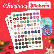 Merry Christmas Stickers 80 Style Cartoon Labels Snowman Trees Santa Claus Gift Box Sticker Christmas Gift Sticker