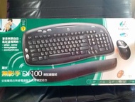 Logitech Keyboard & mouse wireless cordless desktop ex 100 羅技 無線鍵盤 無線滑鼠 組合 套裝