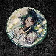 Genshin Impact fan art of Zhongli, Tartaglia, Xiao, and Alhaitham58mm Laser badge, badge, pendant, a