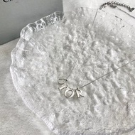 【 日本直送 名牌中古包 】Christian Dior 迪奧 項鍊 銀色 Logo vintage 古董 ytk2tc