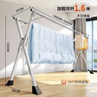 落地折疊不銹鋼晾衣架 室內外陽臺戶外曬衣架 立式掛衣架 X型 晾衣杆（平行進口）（快遞送貨上門）