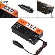 Car Inverter ABS Multiple Protections Trip 6 Black DC 12V 24V To AC 220V