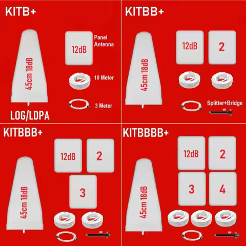 LOG and 2 Panel Antenna kit Signal booster Repeater 12dB LDPA directional outdoor External Antenna 5
