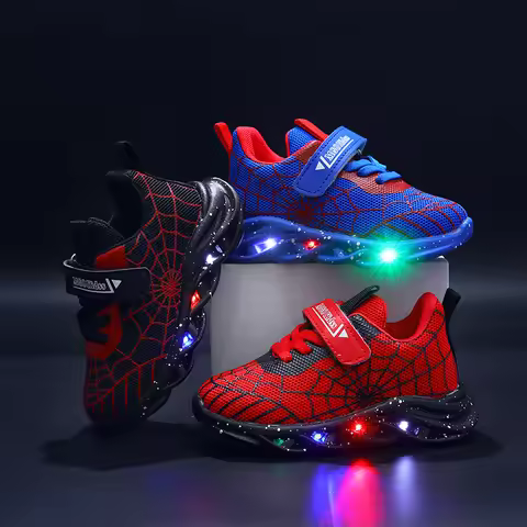 Mgo Children's Boys' Shoes, Light-Up Shoes, Lightweight Shoes, 2024 Spring and Autumn New Model, Fla