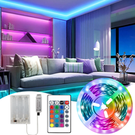1 ม้วน ไฟแถบ LED RGB 3535 พร้อมรีโมตควบคุมอัจฉริยะ IR24KEY, หม้อแบตเตอรี่ (ไม่รวมแบตเตอรี่) ให้สีสัน