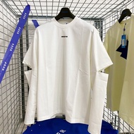 ADER JIL โอเวอร์ไซส์ เสื้อยืดแขนยาว Midi แขนยาวเปิด Layering ปลอม 2 ชิ้นสเปรย์แท็ก Graffiti AW ข้อผิ