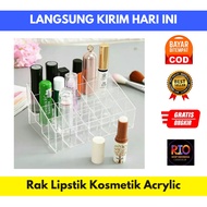 Acrylic 24-Slot Cosmetic Lipstick Rack 24-Slot Plastic Lipstick Storage Box 24-Slot Lipstick Makeup 