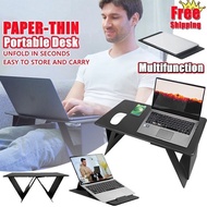 Free ShippingFoldable Laptop Table Portable Foldable Laptop Desk Adjustable Lap Desk Folding Laptop Stand With Storage Bag