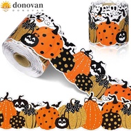 DONOVAN Halloween Border Sticker, Cartoon Cute Pumpkin Pumpkin Border Trim, Wave Sticker Scalloped B