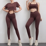 Original 3PCS Seamless Women Yoga Set Workout Sportswear Gym Clothing Fitness Crop Leggings Sports S
