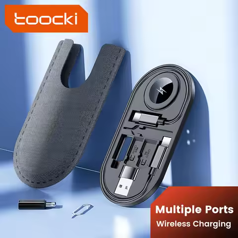 Toocki Mini Data Cord Wire Set Watch Wireless Charger USB C To Tpye C Fast Charging Cable Travel Mul