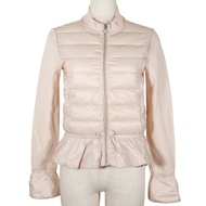 MONCLER Maglia 開襟衫，下擺拼接，荷葉邊，C29548464300 80384，尼龍 x 棉混紡，粉紅色，童裝 [二手]