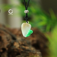 Myanmar Jade Necklace Type A Natural YZXQ - Ocean green points - Code D444A