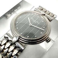 絕版稀有品 Dior灰銀色蜂巢圓盤手錶 古董錶 二手女裝腕錶 中古錶