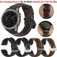 [HOT JUXXKWIHGWH 514] หนัง26 22มม. สมาร์ทวอทช์สำหรับ Garmin Fenix 7 7X 7S 5X 5Plus 6 6X Pro 3 HR QuickFit Release Approach S62/S60 Correa สายรัด