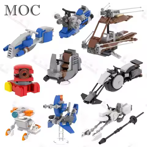 Movie Series Interstellar Fighters MOC Building Blocks Sci-Fi Speeder Droid Model Decoration Model A