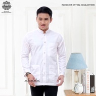 PUTIH Koko Shirt Plain White Long Sleeve Koko Shirt Ammu Model Front Pocket