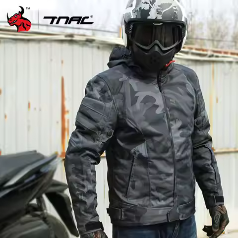 TNAC Motorcycle Jacket Multicolor Motorbike Cycling Protection Jacket Winter Motocross Outdoor Men's