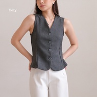 Cozy - Black Vest for Women, Latest Aesthetic Outer Vest for Women, Korean Sleeveless Outer