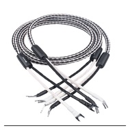 8TC Single Crystal Copper OCC Audio Speaker Cable HiFi Amplifier Speaker Cable Y--Y plug
