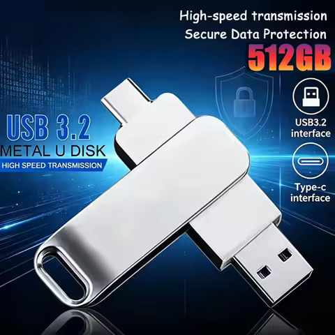 USB3.2 USB Flash Drive 512GB OTG Pen Drive High Speed Type-C Flash Disk Real Capacity Metal Pendrive