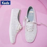 Recommended!Keds Katespade Joint Cooperation Flat Wedding Shoes Sequined Ribbon Casual Shoes Sweet Single Shoes well