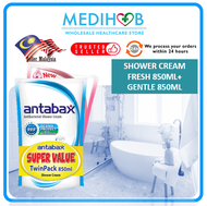 Antabax Antibacterial Shower Cream Fresh 850ml + Gentle Care 850ml Twin Pack