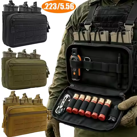 Molle Magazine Pouch Triple Mag Bag Rifle Mag Admin Pouch EDC Bag Universal Cartridge Holder Hunting
