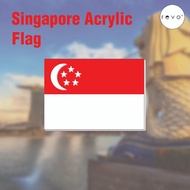 SINGAPORE ACRLYIC FLAG SIGN/SIGNAGE | 420mm x 297mm | SG DAY SIGN, NATIONAL FLAG SIGN, FLAG SIGN |