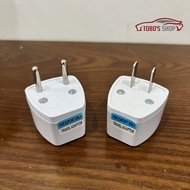 3-Pin to 2-Pin Plug Converter, White Round and Flat Pin Converter