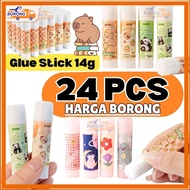 BORONG【24 pcs】Glue Stick Gum Sekolah Cute Wholesale Stationery Doorgift Goodies Gam Pekat PVA Capyba