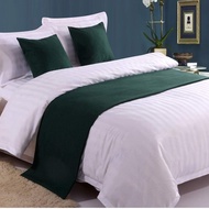 bantal sofa bed runner hotel bed scarf syal tempat tidur modern coklat - hijau runner 180x50