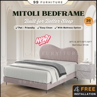 [𝗙𝗥𝗘𝗘 𝗜𝗡𝗦𝗧𝗔𝗟𝗟] 99Furniture Mitoli Divan Bed Frame with Mattress Package | Queen Size | Microfabric &