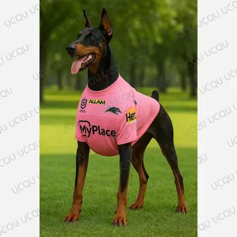 Penrith Panthers 2025 Home Jersey Pet Vest 3D Print Dog Cat T-Shirt Rugby Fan Pet Outfit Sleeveless 