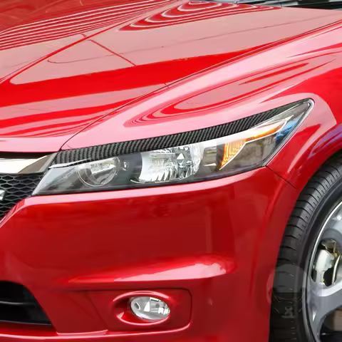 GEFENSI Car Headlights Eyebrow Eyelids Stickers Trim Cover For Honda Stream 2006 2007 2008 Real Carb