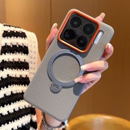 內地直送 - 小米15sPro-金甲+磁吸旋转支架适用小米15 Pro手机壳简约小米14 Pro新款红米 K80 Pro防摔保护套小米15SPro创意高级感-钻石灰壳 小米 14