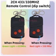 Autogate 2 Channel  Remote Control 433/330 Mhz DIP Switch  (Battery included)