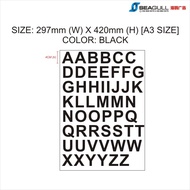 Abc 123 Alphabet Sticker / Number Sticker / For Balloon / Filing / Organizing / Label 4cm (h) (black