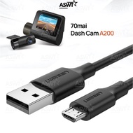 USB cable to power car dash cam 70Mai A200 / 70Mai A800S 3 meters long - - VAT INCLUDED