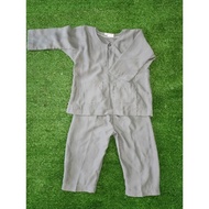 Baju Melayu Budak Grey Kelabu 1-2Y