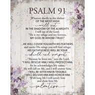 Psalm 91 Canvas Painting Wall Decor Inspiring Quote Classy Vertical Frame Wall Hangi
