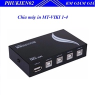 1 to 4 Port Printer Splitter with Switch - 4Port 1A4B Switch